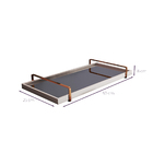 Bandeja Decorativa Off White Espelhada - Alça Cobre