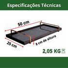 Bandeja Decorativa Off White Espelhada Alça Cromada