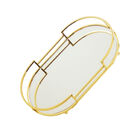 Bandeja Decorativa Oval Com Espelho 26x16cm - Dourada