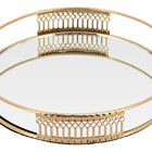 Bandeja Decorativa Para Servir Espelhado Metal 3x20x20cm Dour