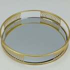 Bandeja Decorativa Para Servir Espelhado Metal 3x20x20cm Dour
