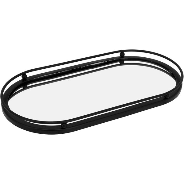 Bandeja Decorativa Para Servir Lavabo Espelhado Metal 2x14x27