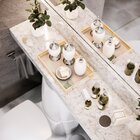 Bandeja Decorativa Pequena Abstrato E Folhas Verde - 32x22cm