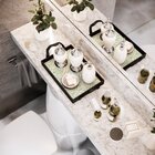 Bandeja Decorativa Pequena Arabesco Verde - 32x22cm Preta