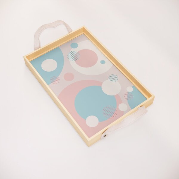 Bandeja Decorativa Pequena Bolas Coloridas - 32x22cm Clara