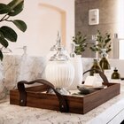 Bandeja Decorativa Pequena Costela De Adão Verde - 32x22cm Ma