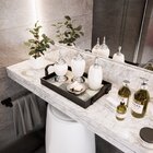 Bandeja Decorativa Pequena Flor Branca - 32x22cm Preta