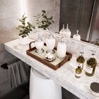 Bandeja Decorativa Pequena Flor E Ramo - 32x22cm Marrom