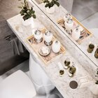 Bandeja Decorativa Pequena Flores E Folhas - 32x22cm Clara