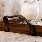 Bandeja Decorativa Pequena Folhas Coloridas - 32x22cm Marrom