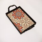 Bandeja Decorativa Pequena Mandala - 32x22cm Preta