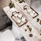 Bandeja Decorativa Pequena Montanha Abstrata - 32x22cm Marrom