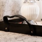 Bandeja Decorativa Pequena Montanhas E Folhas - 32x22cm Preta