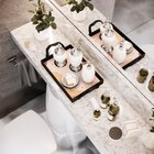 Bandeja Decorativa Pequena Montanhas E Folhas - 32x22cm Preta