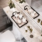 Bandeja Decorativa Pequena Ramos - 32x22cm Preta