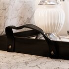 Bandeja Decorativa Pequena Ramos - 32x22cm Preta