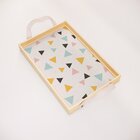 Bandeja Decorativa Pequena Triângulos Coloridos - 32x22cm Cla