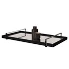 Bandeja Decorativa Preta Espelhada Alça Preta