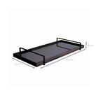 Bandeja Decorativa Preta Espelhada - Alça Preta