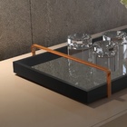 Bandeja Decorativa Preto Com Alça Cobre