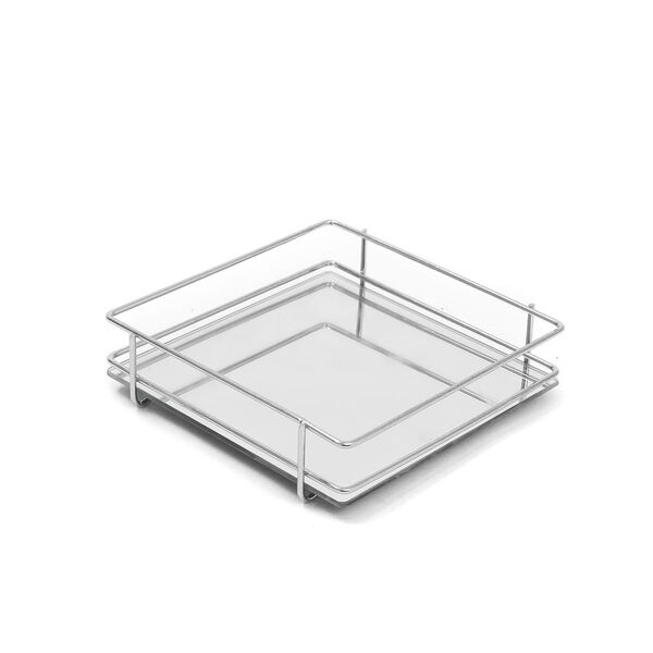 Bandeja Decorativa Quadrada Luxo - Prateada 15x15cm