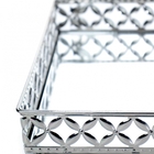 Bandeja Decorativa Quadrada P Em Metal Prata Com Espelho 5x17