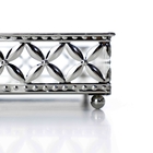 Bandeja Decorativa Quadrada P Em Metal Prata Com Espelho 5x17