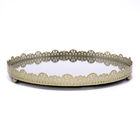 Bandeja Decorativa Redonda Em Metal Flor Dourada Com Espelho