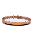 Bandeja Decorativa Redonda Em Metal Flor Rosê Com Espelho 22c