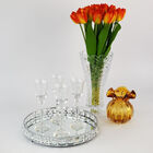 Bandeja Decorativa Redonda - Prateada E Pedras Brilhantes