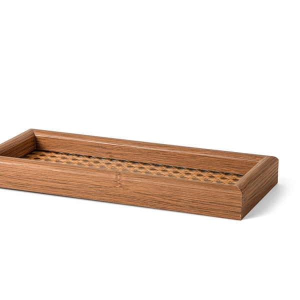 Bandeja Decorativa Retangular Em Mdf Com Rattan 28cm 16751 Ma