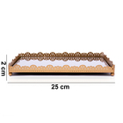 Bandeja Decorativa Retangular Em Metal Rosê Com Espelho  2x25