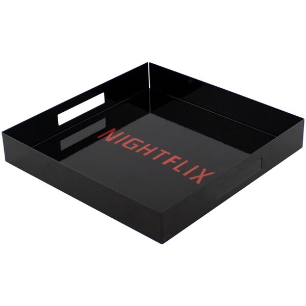 Bandeja Decorativa Servir Séries Nightflix 25x25cm Preta