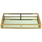 Bandeja Dourada Em Metal Com Espelho Mart