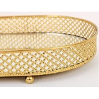 Bandeja Dourada Em Metal Grande Com Espelho Mart 12245