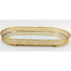 Bandeja Dourada Em Metal Grande Com Espelho Mart 12245