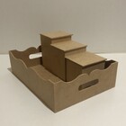 Bandeja E 03 Potes Mdf Cru Quarto De Bebê Pronto P/ Pintar