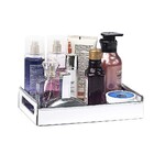 Bandeja Em Acrílico Espelhado Prata Para Cosméticos E Maquiag