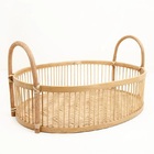 Bandeja Em Bambu E Rattan Natural G Oval C/ Alça - Mart