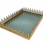 Bandeja Em Ferro Dourada 35x23x6cm