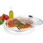 Bandeja Em Inox Com Tampa Para Servir Pizza 32 Cm - Forma