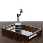 Bandeja Em Madeira Com Espelho Woodart Naturals 36x25x4 5cm