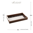 Bandeja Em Madeira Com Vidro Adam Preta 37 X 23 X 5cm Woodart