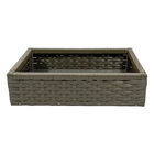 Bandeja Em Vime Sintético 40x30x10cm - Grafite