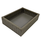 Bandeja Em Vime Sintético 40x30x10cm - Grafite