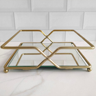 Bandeja Espelhada 18x18cm Bandeja Decorativa Dourada Para Apa