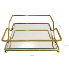 Bandeja Espelhada 18x18cm Bandeja Decorativa Dourada Para Apa