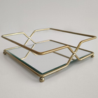 Bandeja Espelhada 18x18cm Bandeja Decorativa Dourada Para Apa