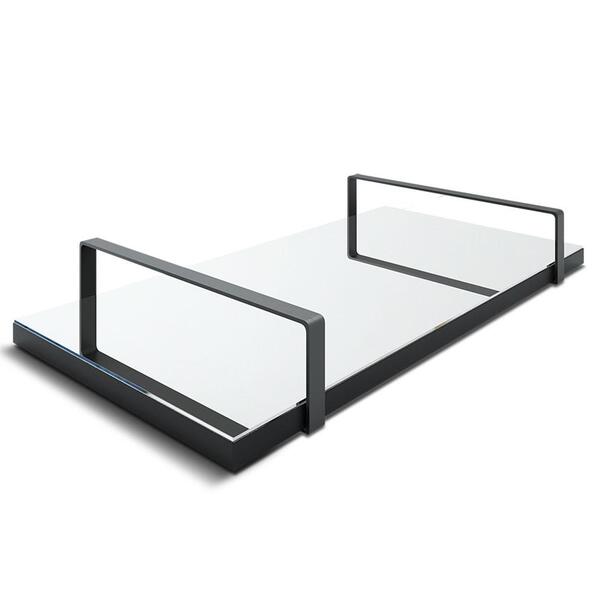 Bandeja Espelhada 25x50cm Borda Infinita Alça Preta