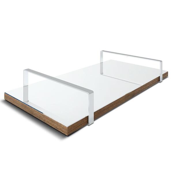 Bandeja Espelhada 25x50cm Borda Infinita Castanho Com Alça Pr